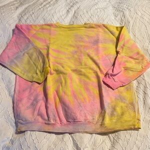 Gitano Tie-Dye Crewneck Sweater in Pink & Yellow